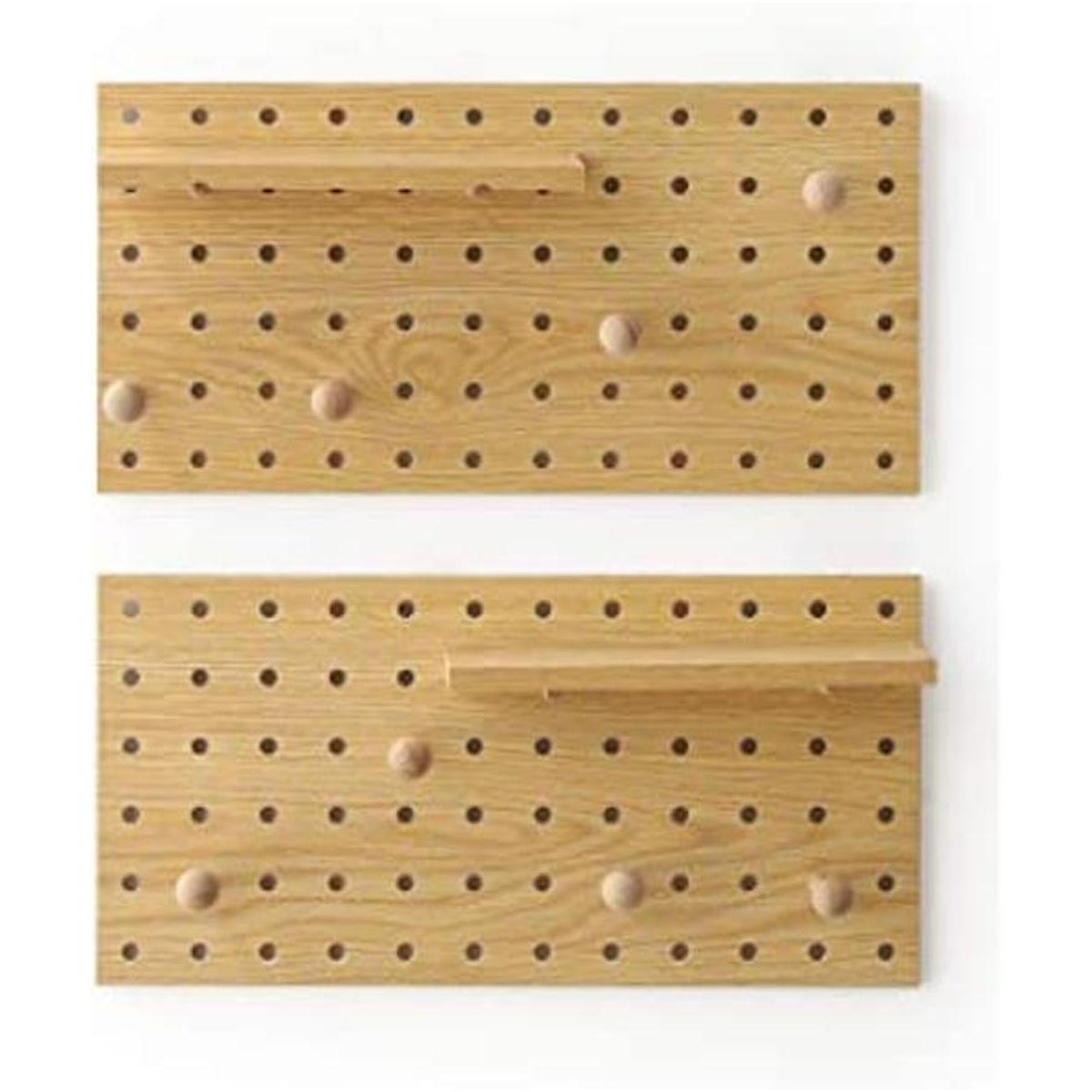 Tablero perforado XAOMLP de madera con ganchos para pared