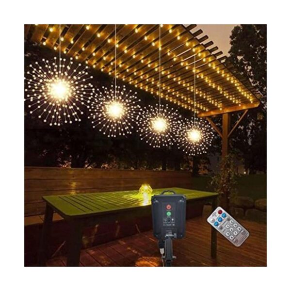 Paquete de 4 luces solares de 800 LED luces de fuegos_1