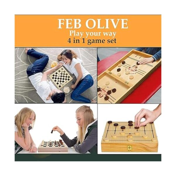 Juego de mesa 4 en 1 Juego de tablero de ajedrez de_3