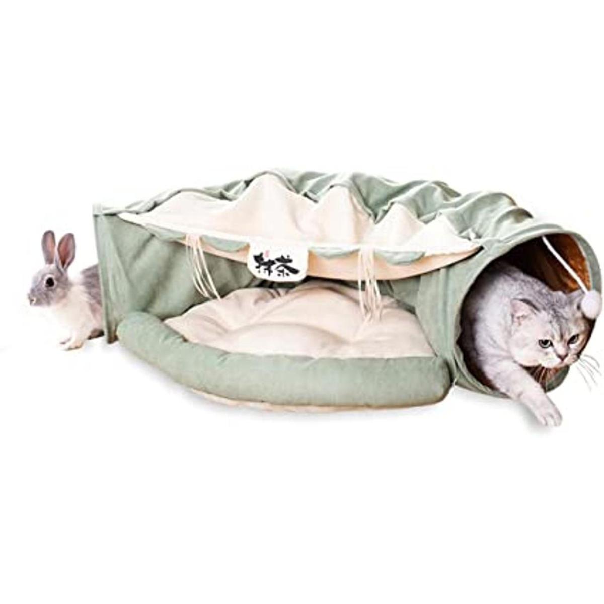 LEFTSTARER Túneles plegables 2 en 1 para gatos de