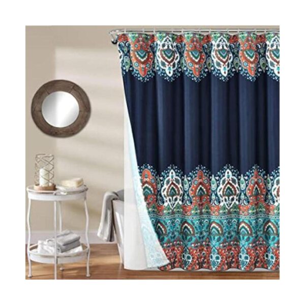 Lush Decor Bohemian Meadow Cortina de ducha con forro de_1