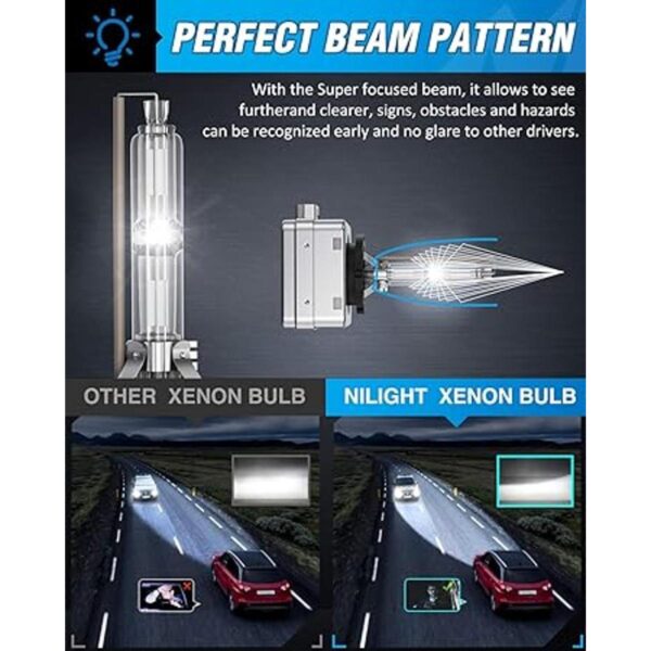Nilight Bombilla HID D3S 6000 K color blanco diamante_2