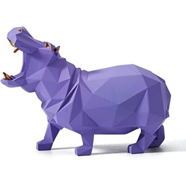HAUCOZE Figura decorativa de hipopótamo diseño de animales_1
