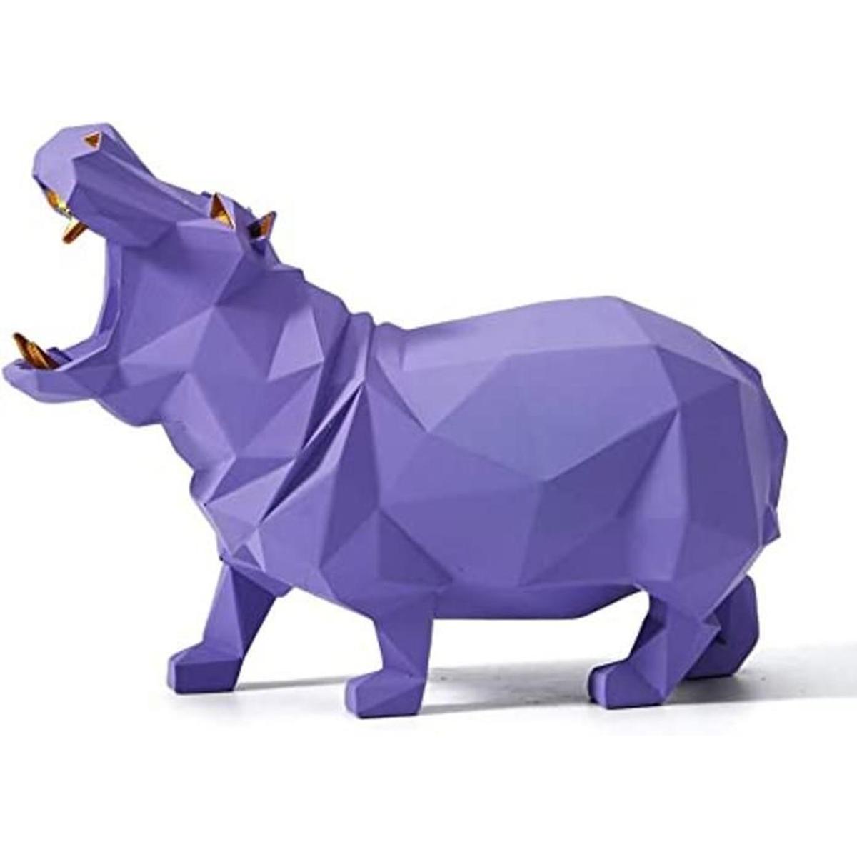 HAUCOZE Figura decorativa de hipopótamo diseño de animales