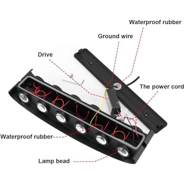 KAWELL Lámpara de pared moderna impermeable de 12 W