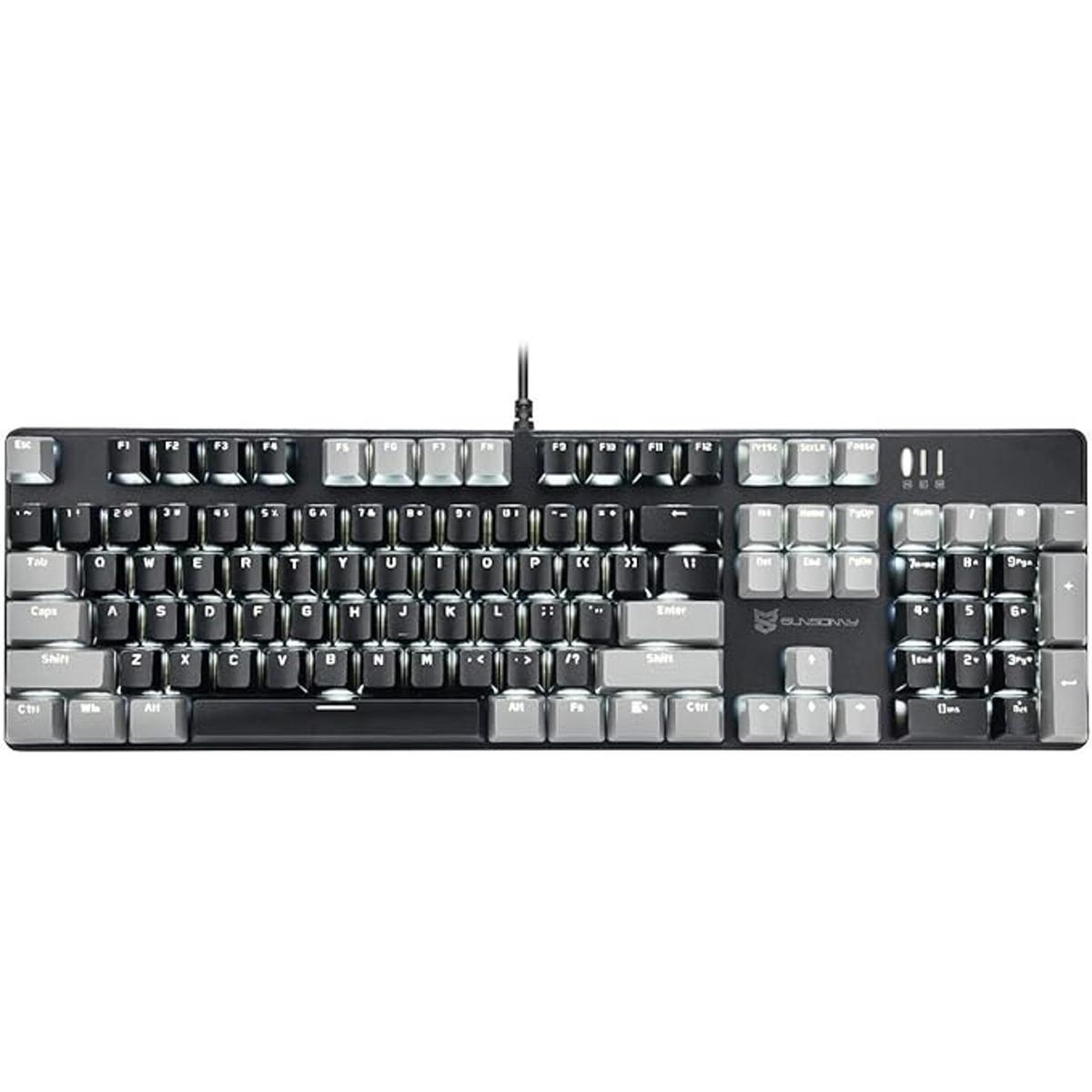 Qisan teclado mecánico para juegos tamaño completo 104