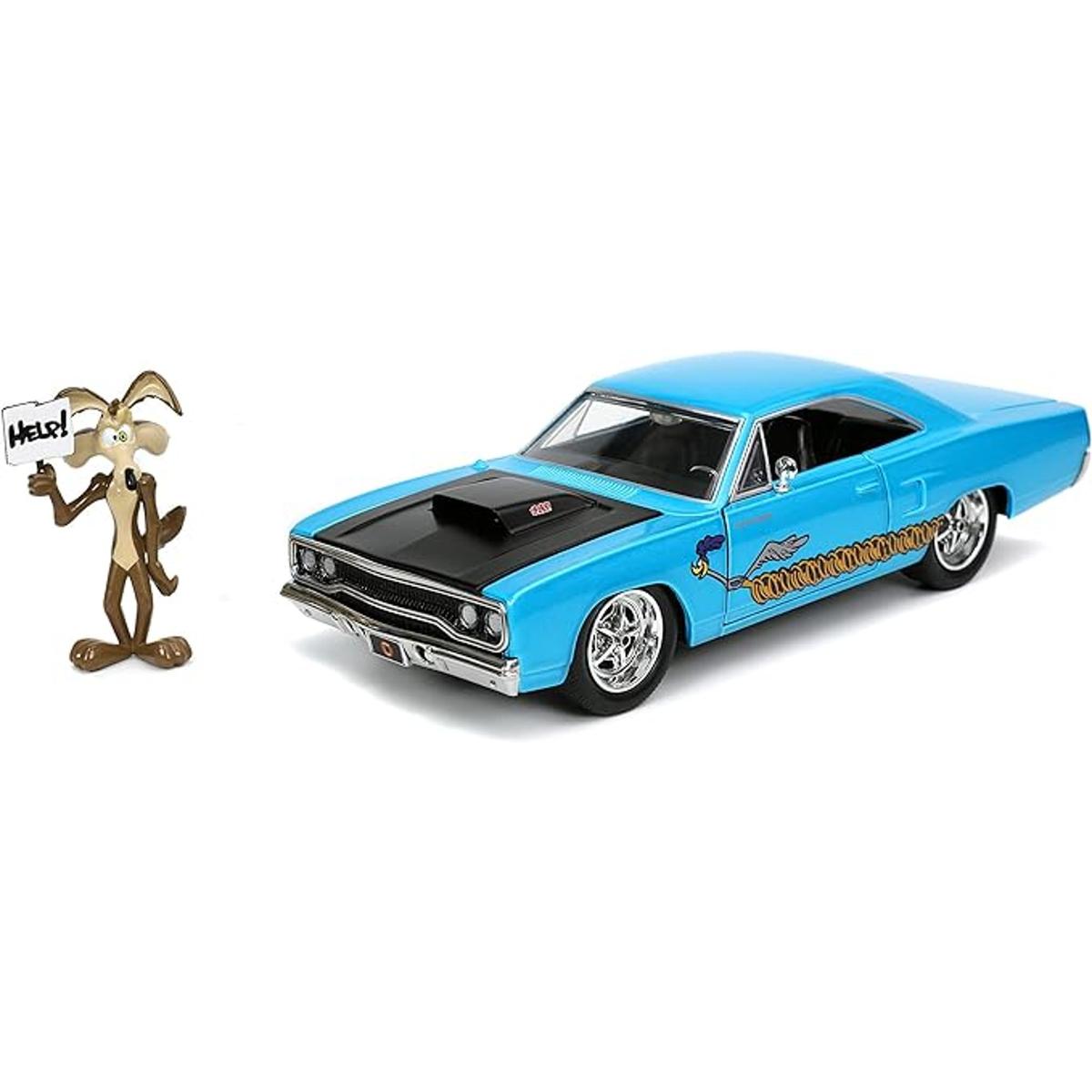 Jada 124 Diecast 1970 Plymouth Roadrunner con figura de