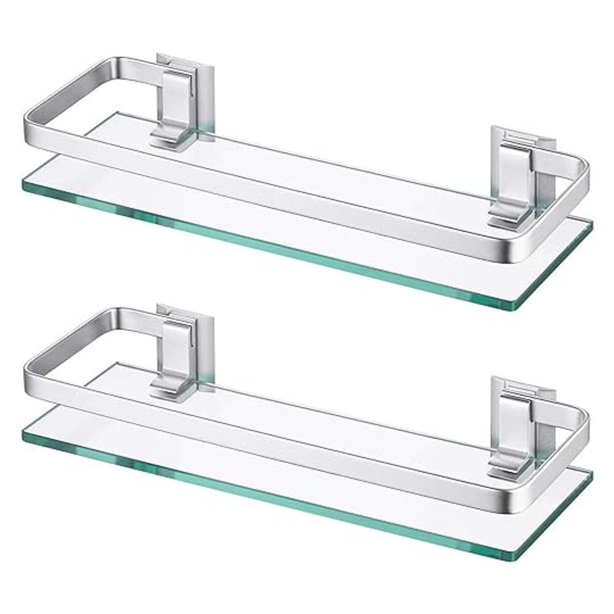 KES Estante de vidrio para baño vidrio templado de