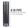 Pipe Décor Tubo de acero negro de 1.4 in x 8.0 in
