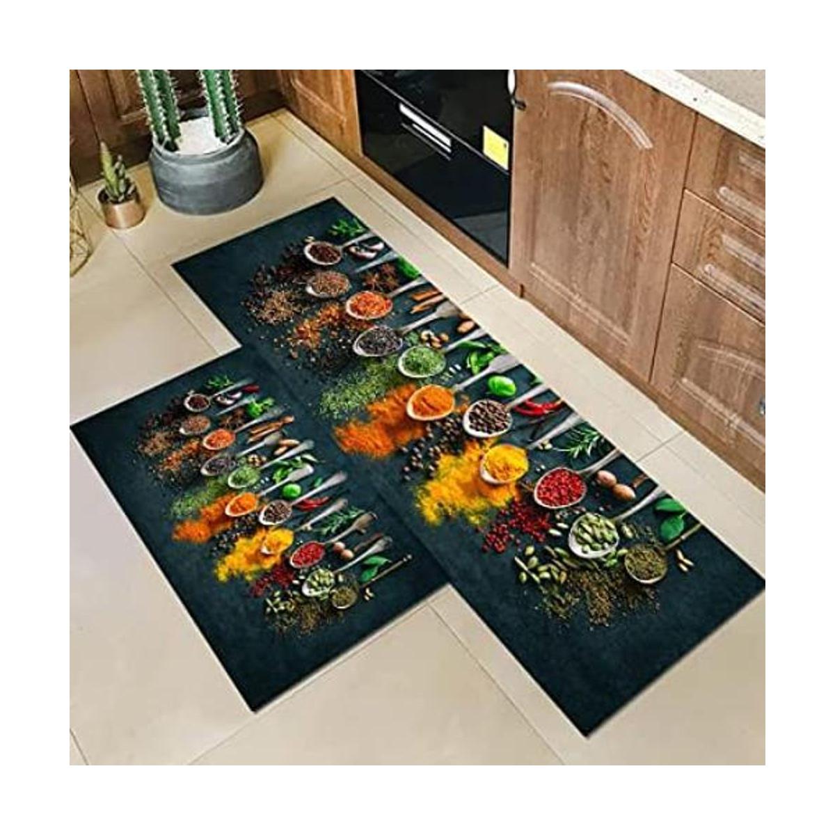 GUBIYU Alfombras de cocina con hierbas y especias para