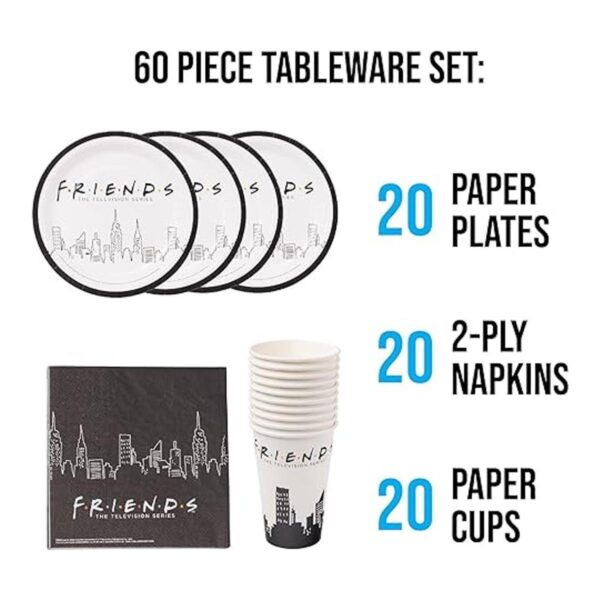 Silver Buffalo Friends New York Skyline Juego de platos_2