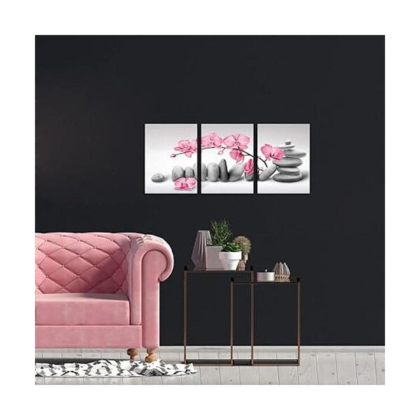 SkenoArt Pintura de flores de orquídea de 3 piezas arte_2