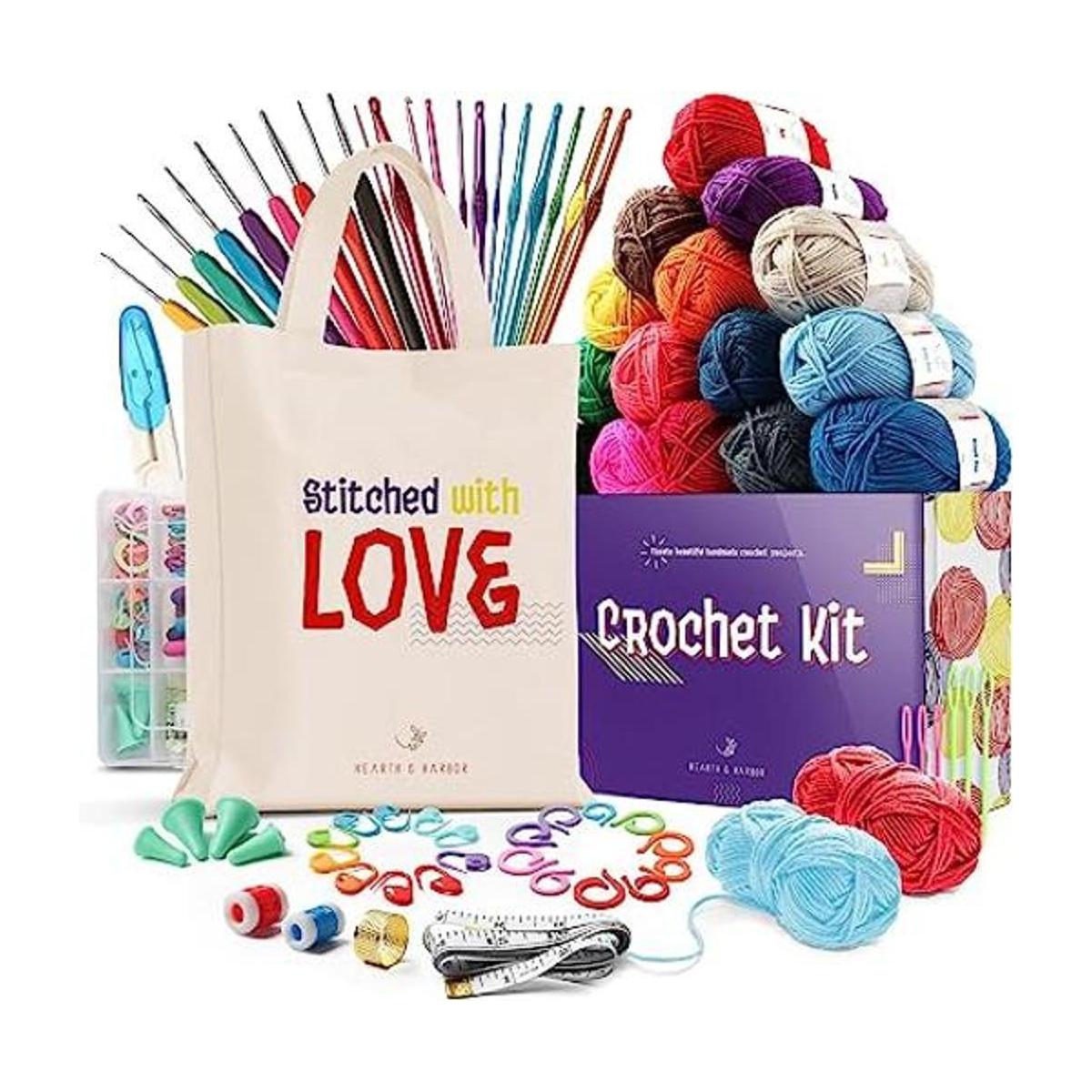 Kit de ganchillo de 73 piezas con ganchillo juego de hilo