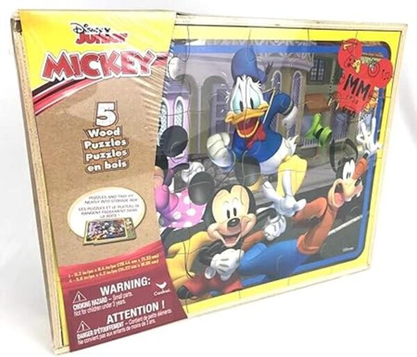 Disney Mickey Mouse 5 rompecabezas de madera en caja de_2