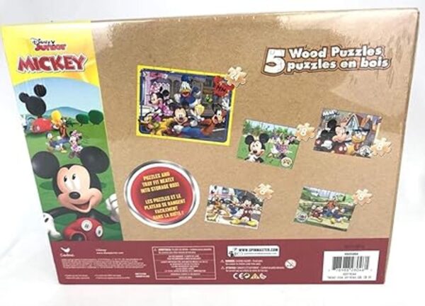 Disney Mickey Mouse 5 rompecabezas de madera en caja de_3