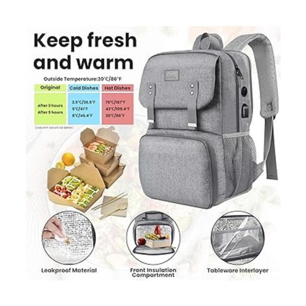 Bolsas de almuerzo para mujer lonchera térmica con puerto_2