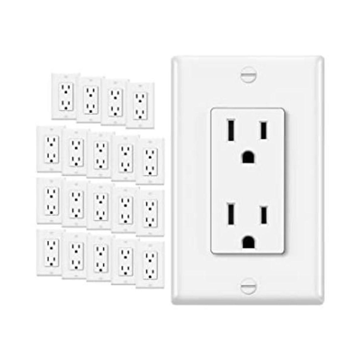 ELECTECK Enchufe decorativo de 15 amperios con placa de