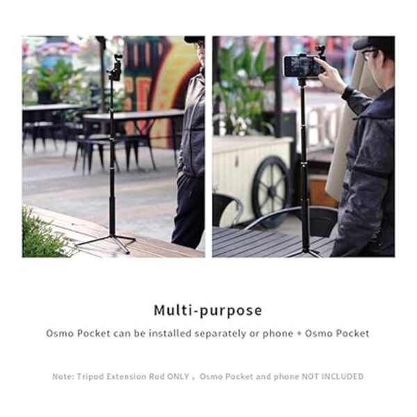 MAXCAM Varilla de extensión de trípode para DJI Pocket_3