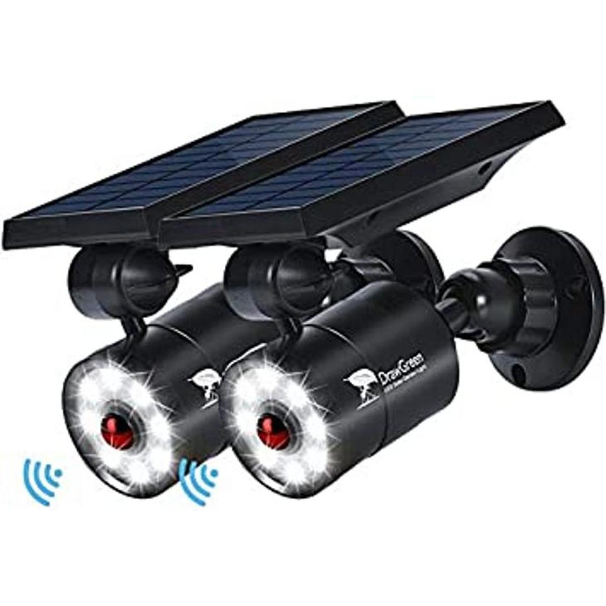 Solar Motion Lights Outdoor Aluminum of 2 1400Lumens 9W