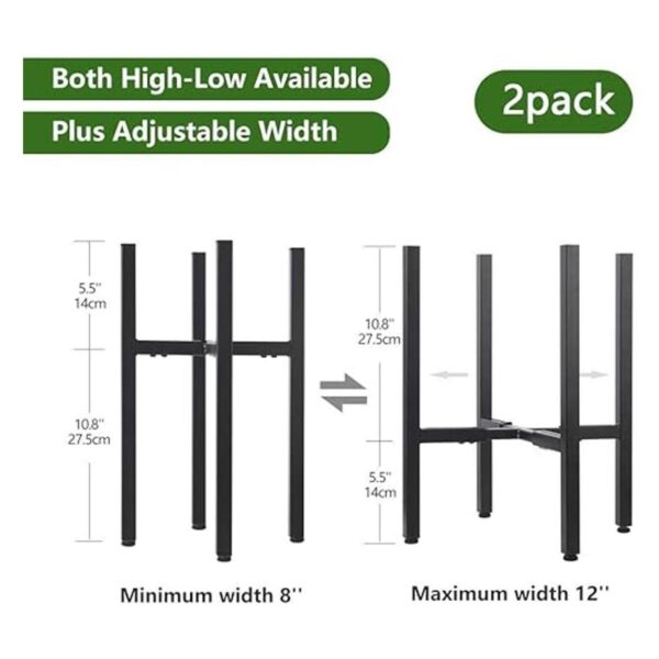 Paquete de 2 soportes de metal para plantas para_4