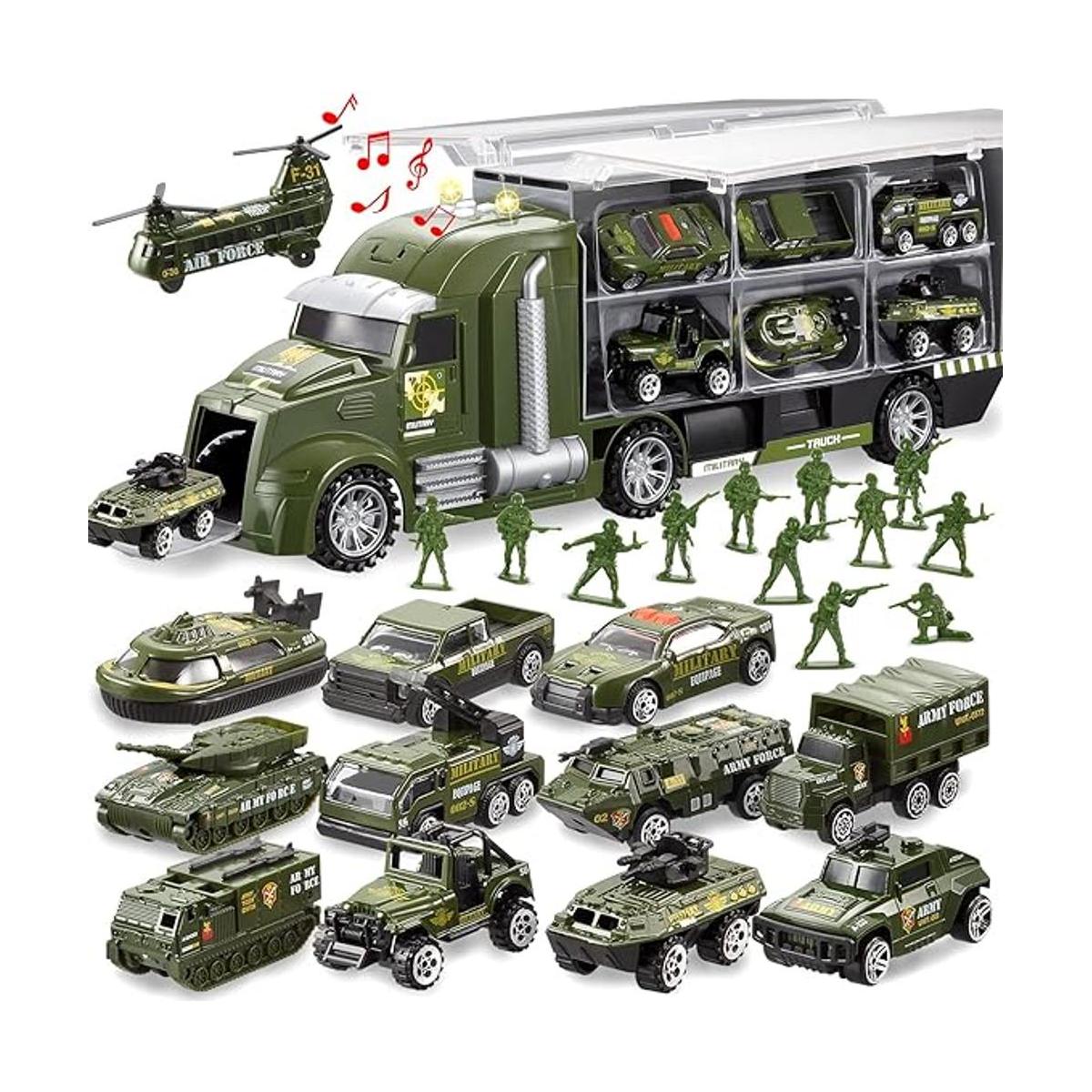 JOYIN Conjunto de 25 juguetes en 1 camiones militares