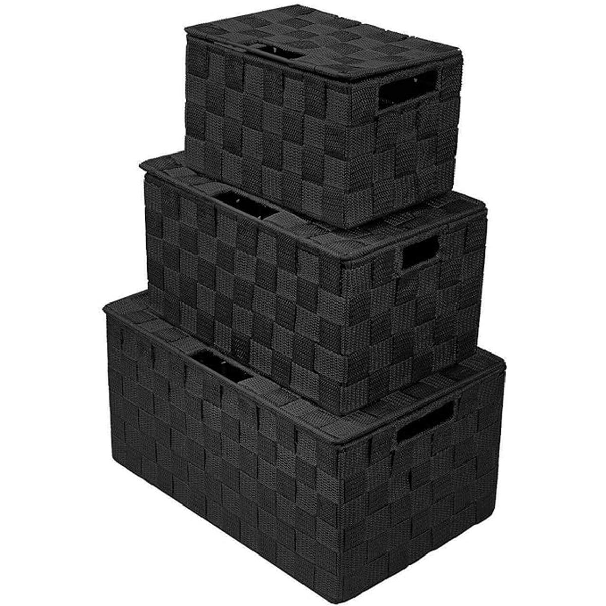 Sorbus Juego de cestas tejidas de cubo de almacenamiento