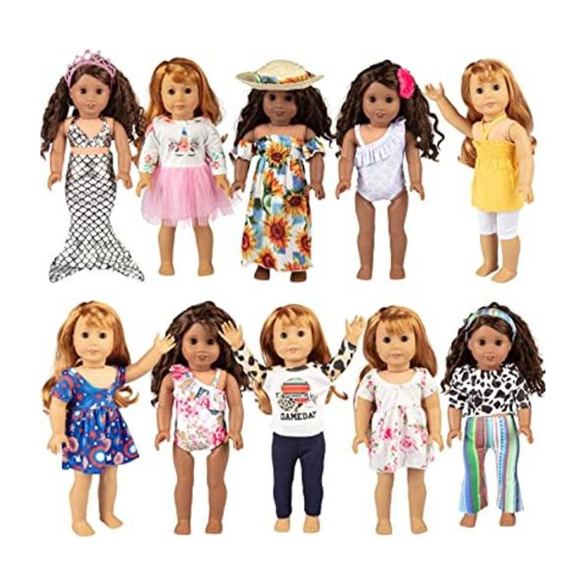Ropa de muñeca hecha a mano 10 trajes diferentes para
