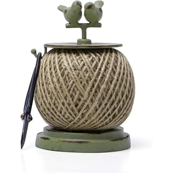 SOFFEE DESIGN Juego de carrete de yute vintage con soporte