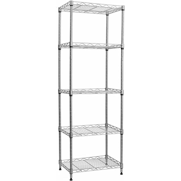 Estantería de metal de 5 alambres estantes ajustables_1