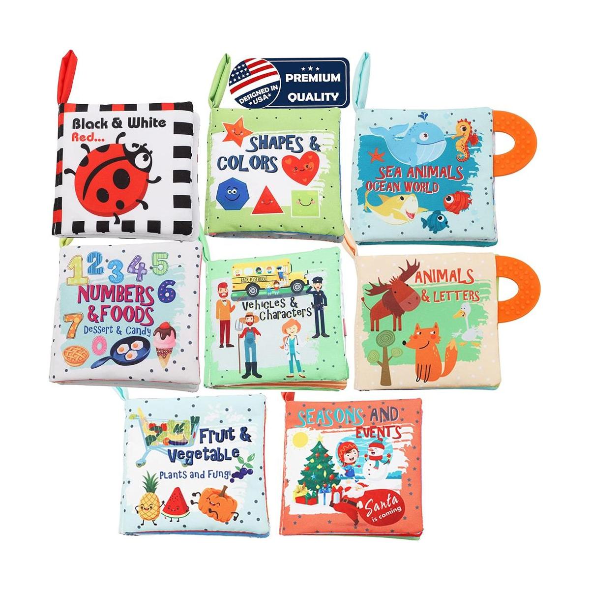 Juego de libros de tela suave para bebés 2Teether 8