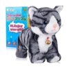 Patrón de gato robot gris de peluche con gato interactivo_1