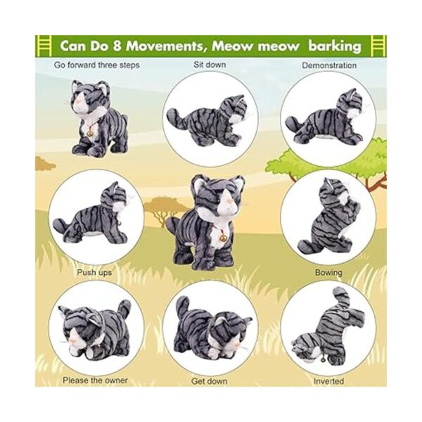 Patrón de gato robot gris de peluche con gato interactivo_2