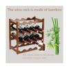 Homevany Estante de vino de bambú 4 niveles soporte para_5