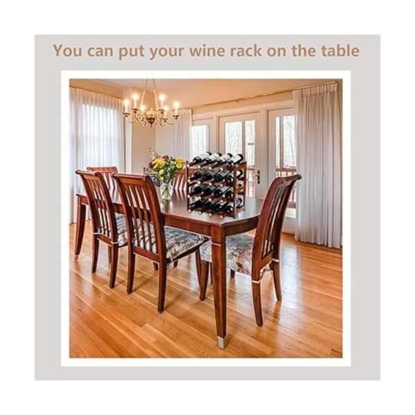 Homevany Estante de vino de bambú 4 niveles soporte para_2