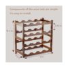 Homevany Estante de vino de bambú 4 niveles soporte para_6