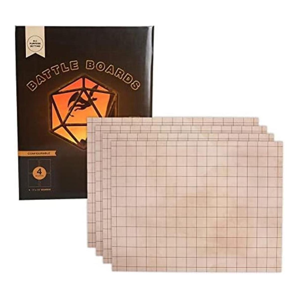 Tapete de batalla con cuadrícula para juegos de rol de