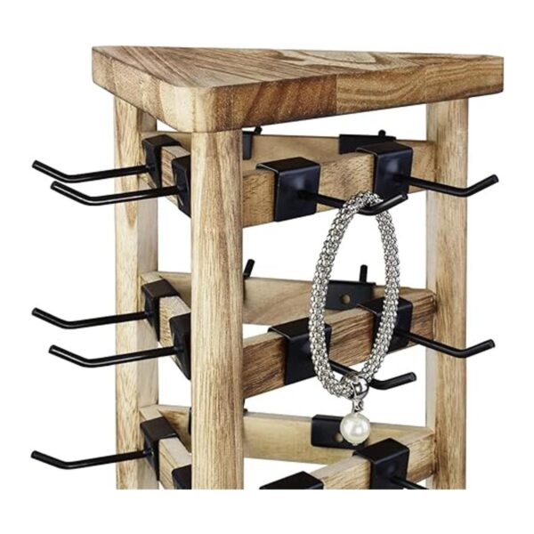 Ikee Design Torre de joyería giratoria de madera de 30_5