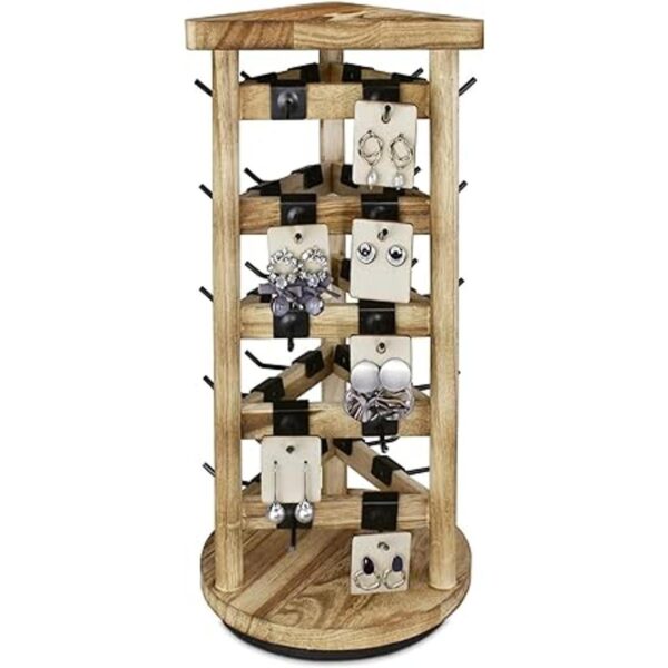 Ikee Design Torre de joyería giratoria de madera de 30_3