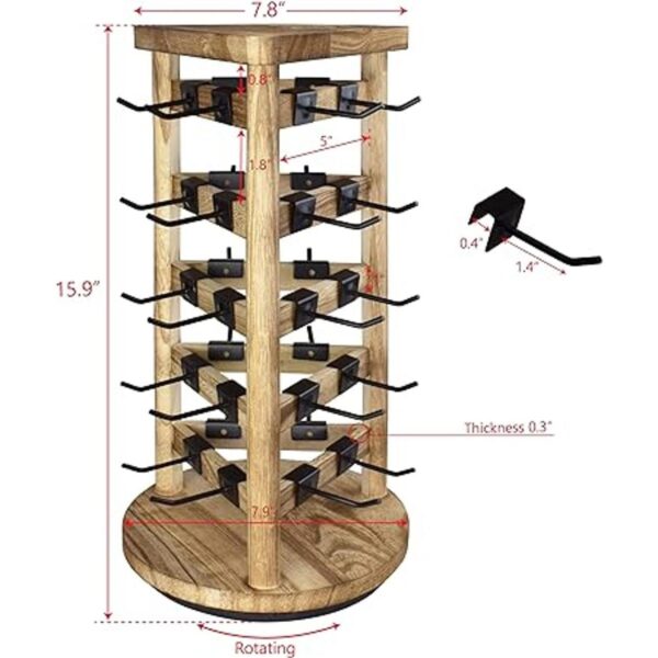 Ikee Design Torre de joyería giratoria de madera de 30_2