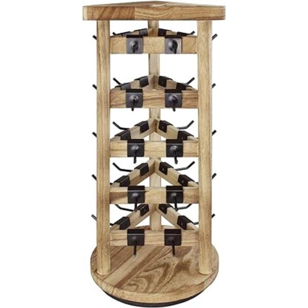Ikee Design Torre de joyería giratoria de madera de 30_4