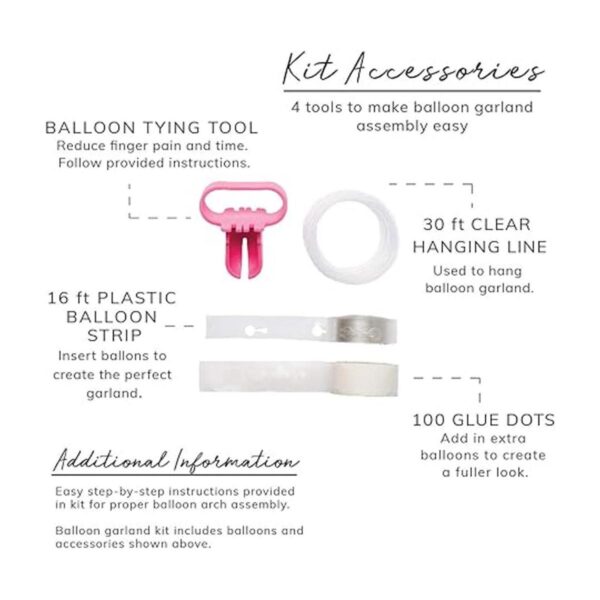 Kit de guirnalda de globos rosa blanco rubor globos