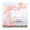 Kit de guirnalda de globos rosa blanco rubor globos