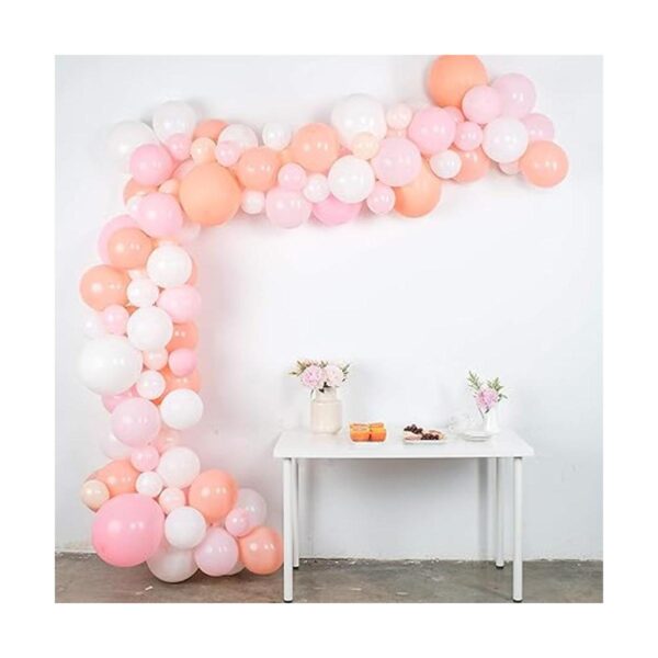 Kit de guirnalda de globos rosa blanco rubor globos