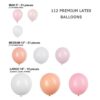 Kit de guirnalda de globos rosa blanco rubor globos