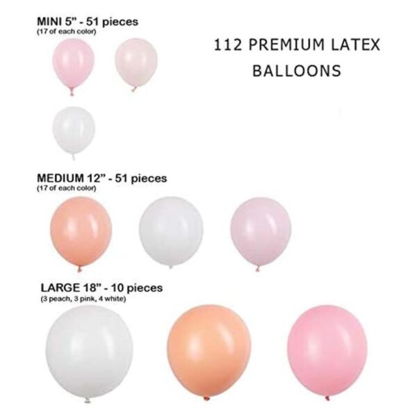 Kit de guirnalda de globos rosa blanco rubor globos