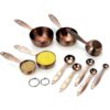 Juego de tazas y cucharas medidoras de cobre juego de 10