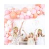 Kit de guirnalda de globos rosa blanco rubor globos