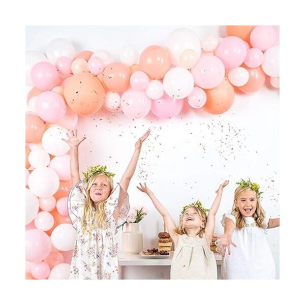 Kit de guirnalda de globos rosa blanco rubor globos