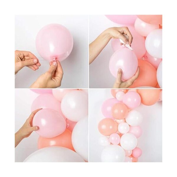 Kit de guirnalda de globos rosa blanco rubor globos
