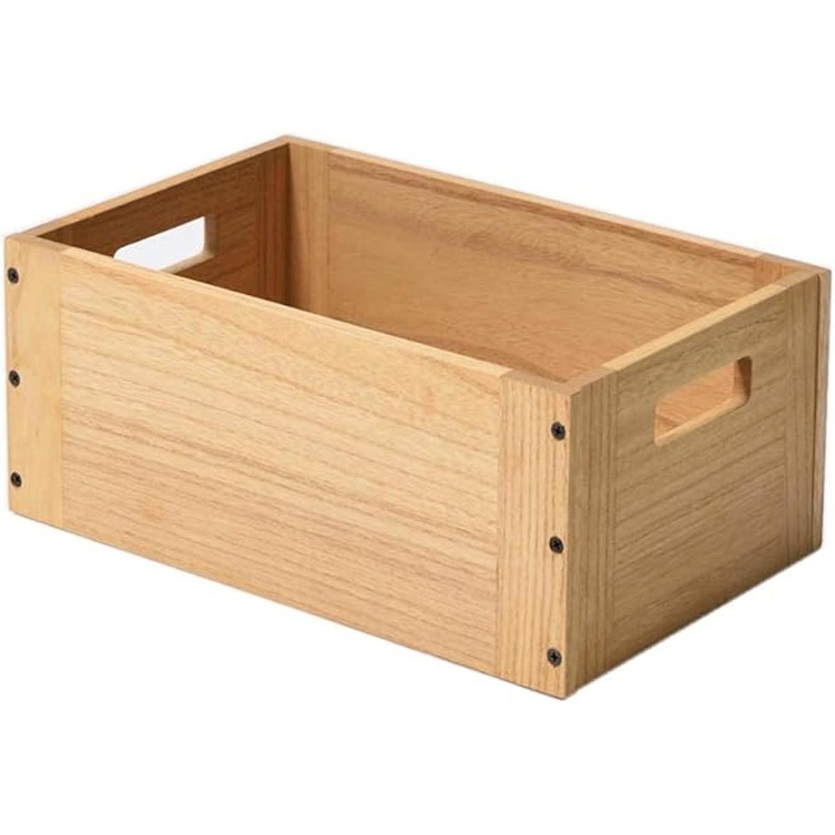 KIRIGEN Cubo de almacenamiento apilable de madera cesta